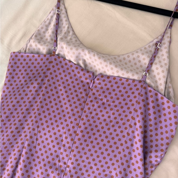 The Westside Silk Polka Dot Midi Dress - Size L - Picture 5 of 7